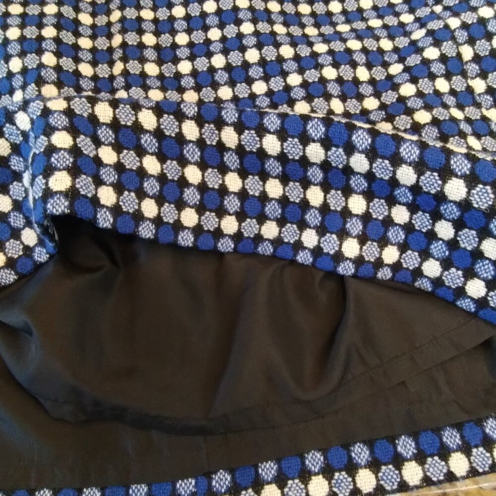 Talbot's Wool Blend Skirt Blue/Black Geometric Print Size 16 NWT - Picture 3 of 9
